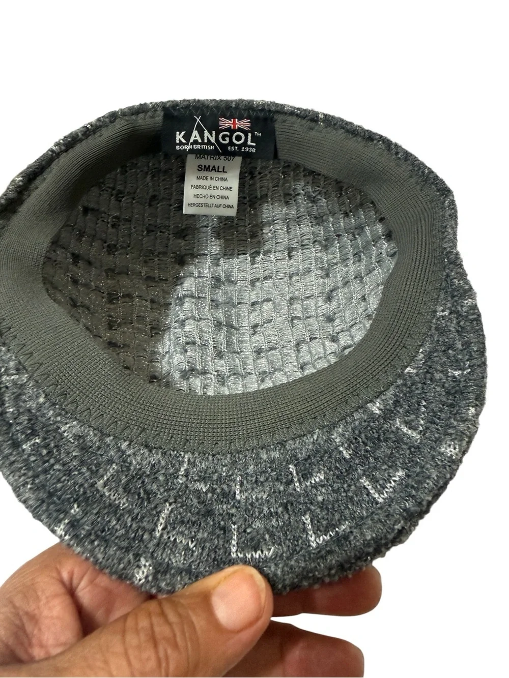 Kangol Dark Gray Wool Blend Newsboy Cap
